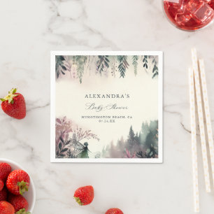 Enchanted Forest Fairy Mountains Baby Shower Napkins
