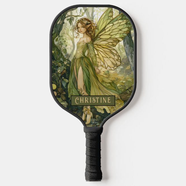 Enchanted Forest Fairy Personalized  Pickleball Paddle (Front)