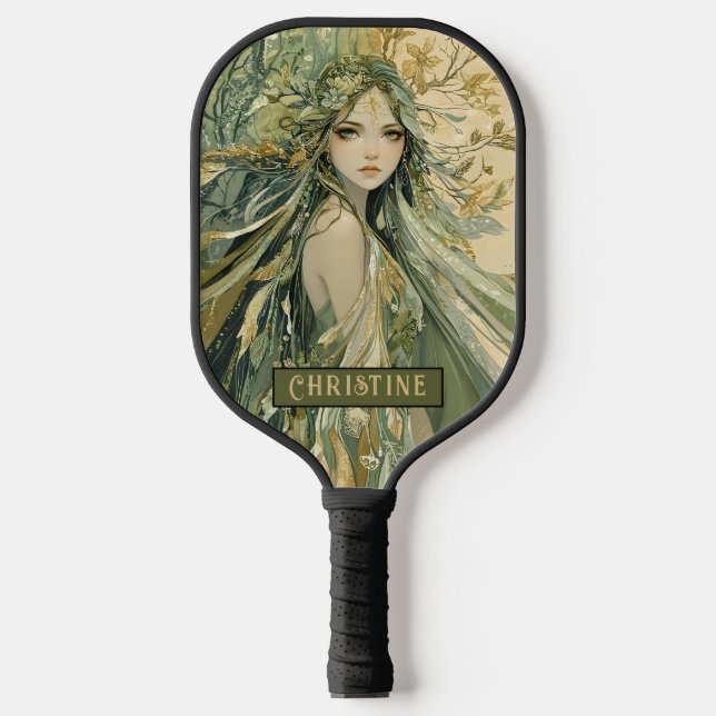 Enchanted Forest Fairy Personalized  Pickleball Paddle (Front)