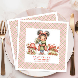 Enchanted Forest Fairy Pink Birthday Celebration  Paper Dinner Napkins