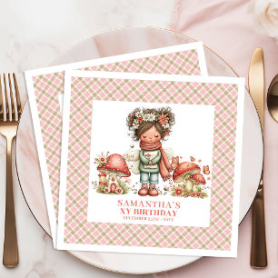 Enchanted Forest Fairy Pink Birthday Celebration  Paper Dinner Napkins