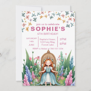 Enchanted Forest Fairy Princess Birthday Invitation