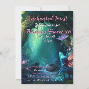 Enchanted Forest Fairy Sweet 16 Invitation