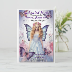 Enchanted Forest Fairy Sweet 16 Invitations
