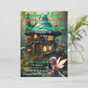 Enchanted Forest Fairy Sweet 16 Invitations