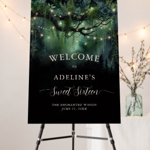 Enchanted Forest Fairy Tale Woods Sweet 16 Welcome Foam Board