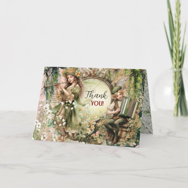 Enchanted Forest Fairy Thank You Card (Front)
