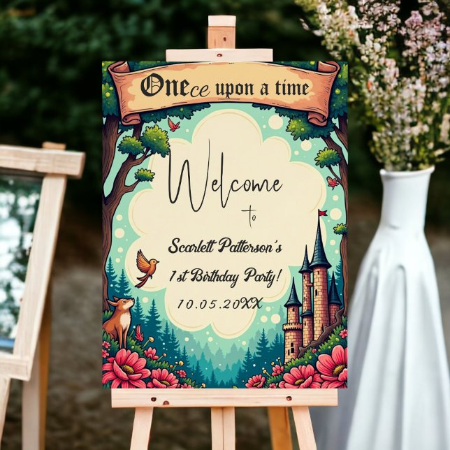 Enchanted Forest Fairytale 1st Birthday Welcome Foam Board (Creator Uploaded)