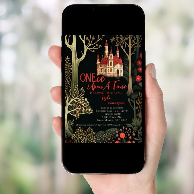 Enchanted Forest Fairytale First Birthday Invitation (Front Digital)