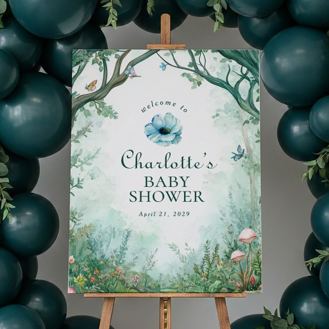 Enchanted Forest Fairytale Forest Baby Shower Sign (Creator Uploaded)