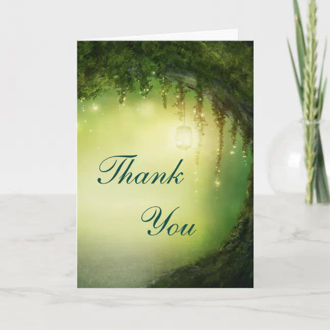 Enchanted Forest Fantasy Rustic Thank You Card | Zazzle