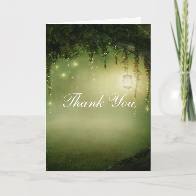 Enchanted Forest Fantasy Rustic Thank You Card (Front)