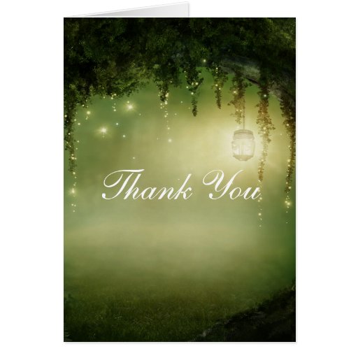 Enchanted Forest Fantasy Rustic Thank You Card | Zazzle