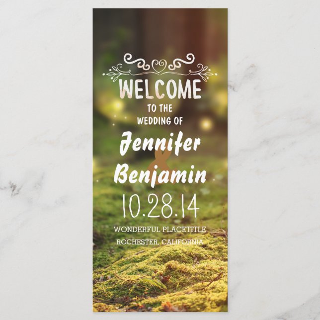 enchanted forest fireflies wedding programs (Front)