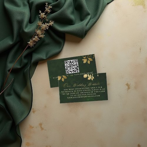 Enchanted Forest Foliage Wedding Website QR Code  Enclosure Card