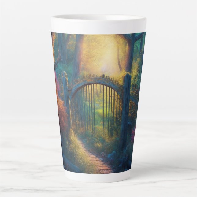 Enchanted Forest Garden | Digital Art   Latte Mug (Front)