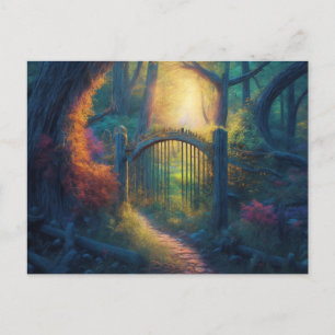 Enchanted Forest Garden Digital Art Postcard