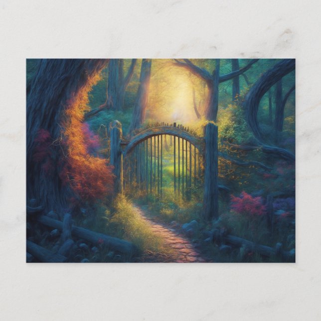 Enchanted Forest Garden | Digital Art Postcard (Front)