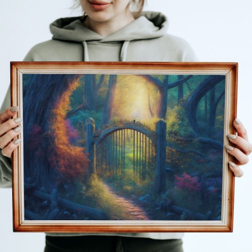Enchanted Forest Garden  Digital Art Poster