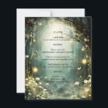 Enchanted Forest Garden Path Green Wedding Menu<br><div class="desc">Ethereal forest path of flowers and trees are featured in this magical enchanted green wedding reception menu style,  with glowing lights. An ethereal theme for your special day.</div>