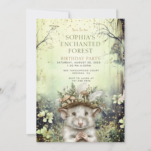 Enchanted Forest Girl's Birthday  Invitation (Front)