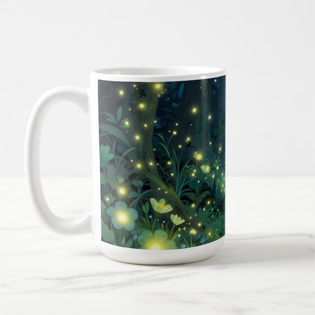 Enchanted Forest Glow Magical Night Coffee Mug (Left)
