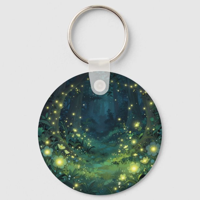 Enchanted Forest Glow Magical Night Keychain (Front)