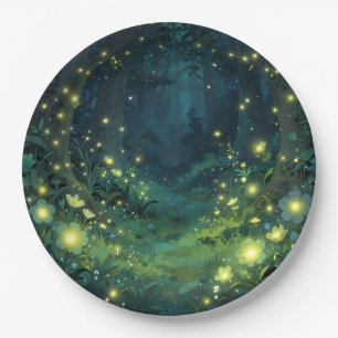 Enchanted Forest Glow Magical Night Paper Plates