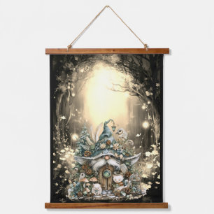 Enchanted Forest Gnome Woodland Animals Hanging Tapestry