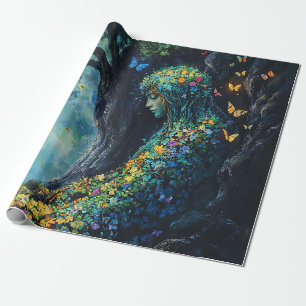 Enchanted Forest Goddess with Butterflies (6) Wrapping Paper