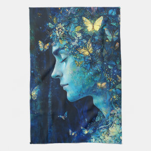 Enchanted Forest Goddess with Butterflies (7) Kitchen Towel