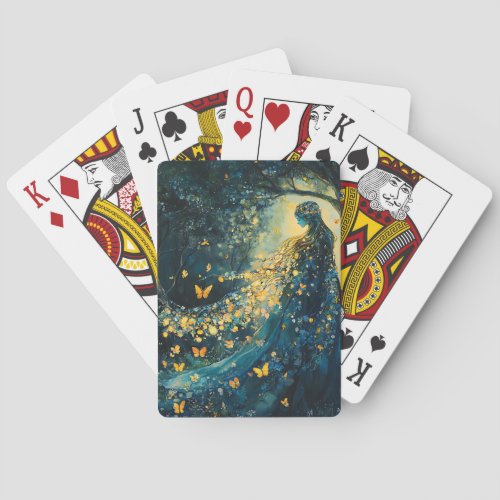 Enchanted Forest Goddess with Butterflies (8) Poker Cards