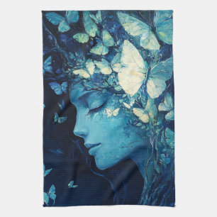 Enchanted Forest Goddess with Butterflies (9) Kitchen Towel