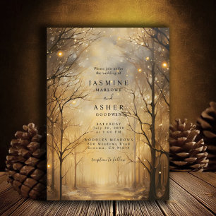 Enchanted Forest Gold Wedding Invitation