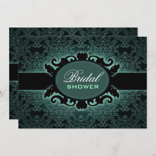 Enchanted Forest Green Gothic Bridal Shower Invitation