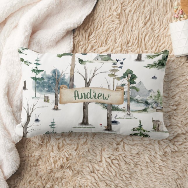Enchanted Forest Harmony Customizable Lumbar Pillow (Blanket)