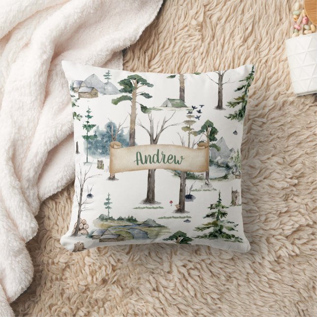 Enchanted Forest Harmony Customizable Throw Pillow (Blanket)