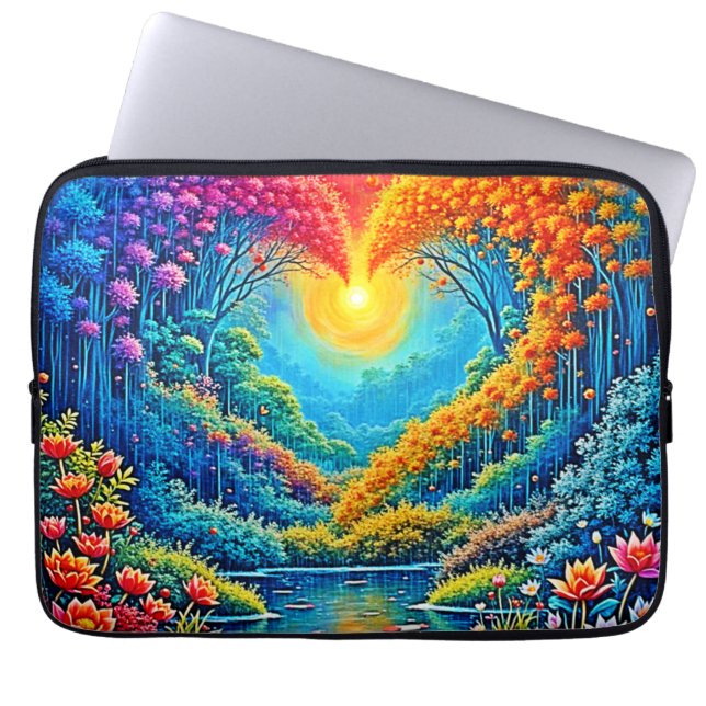 Enchanted Forest Heart of Light Design Laptop Sleeve (Front)