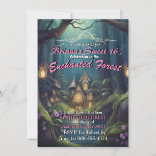 Enchanted Forest House Sweet 16 Invitations