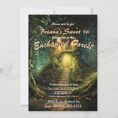 Enchanted Forest House Sweet 16 Invitations