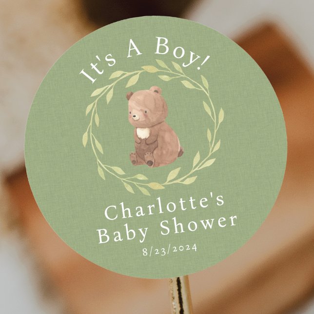 Enchanted Forest It's a Boy Classic Round Sticker (Creator Uploaded)