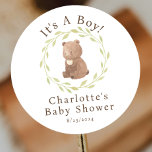 Enchanted Forest It&#39;s a Boy Classic Round Sticker
