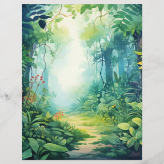 Enchanted Forest Jungle Adventure Scrapbook Paper
