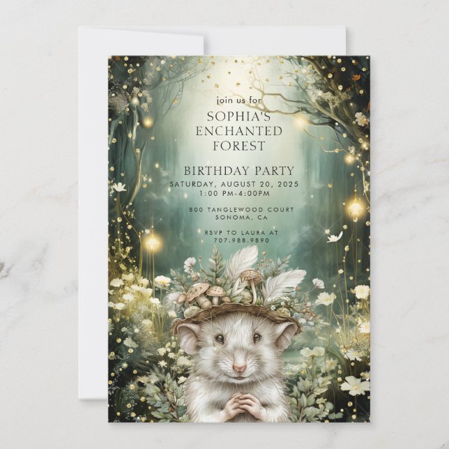Enchanted Forest kid's Birthday  Invitation (Front)