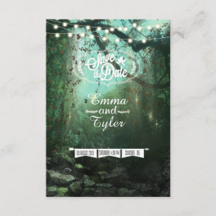 Enchanted Forest Lights Rustic Save the Date