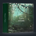 Enchanted Forest Lights Rustic Wedding 2 3 Ring Binder<br><div class="desc">Beautiful outdoor rustic wedding album or planner with string lights and touch of magical sparkle among the trees. Chalkboard style typography text. Customize the names and wedding date with your information. Personalize names on spine area as well.</div>