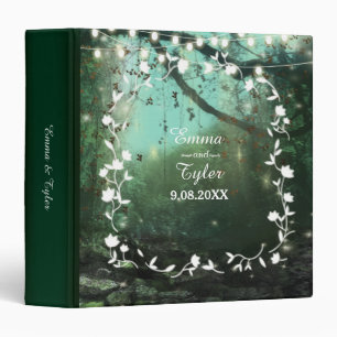 Enchanted Forest Lights Rustic Wedding 3 Ring Binder