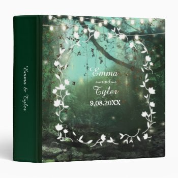 Enchanted Forest Lights Rustic Wedding 3 Ring Binder by SpiceTree_Weddings at Zazzle