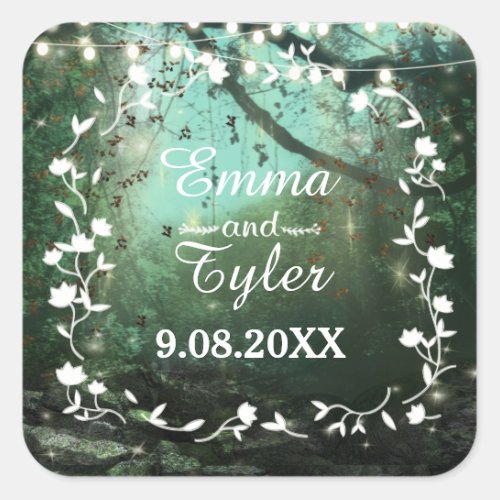 Enchanted Forest Lights Rustic Wedding Seal