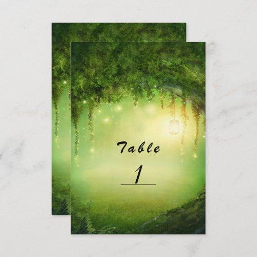 Enchanted Forest  Lights Wedding Table Number